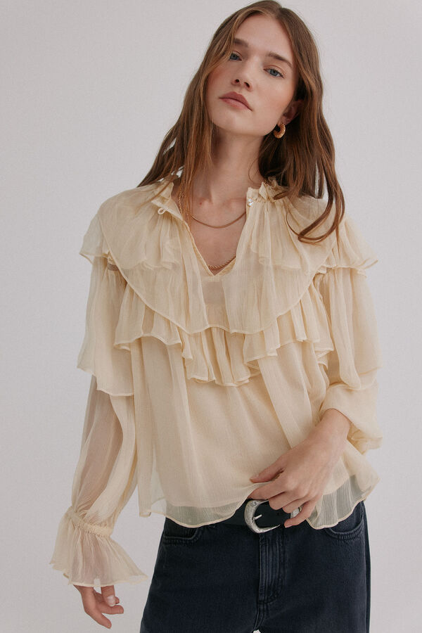 Hoss Intropia Giulia. Blusa romántica Marfil