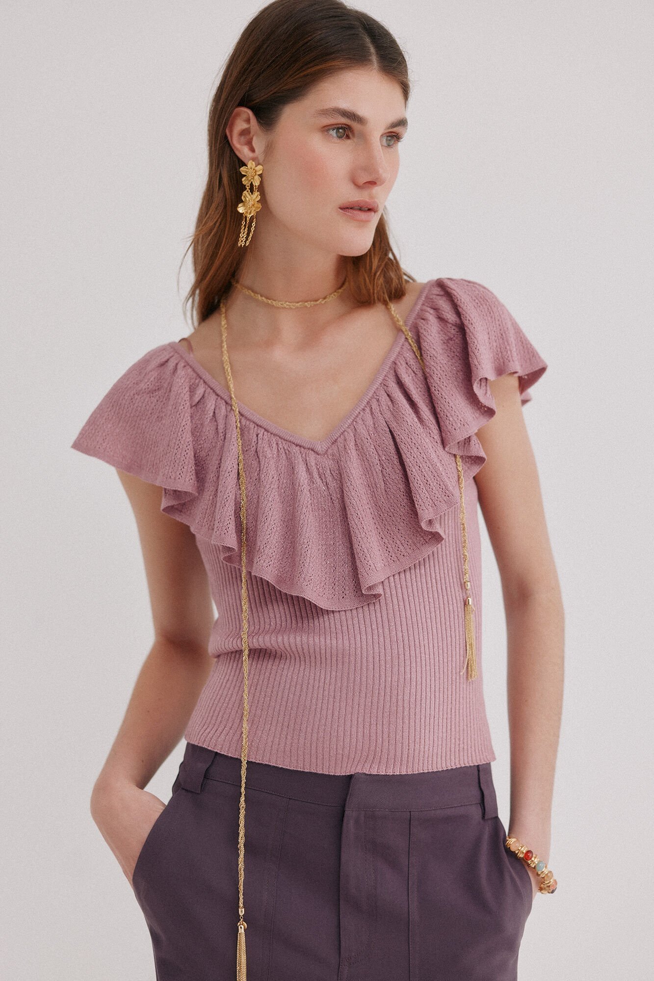 Hoss Intropia Inna. Top com folho