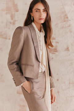 Hoss Intropia Esperanza. Blazer curto com lurex Amarelo