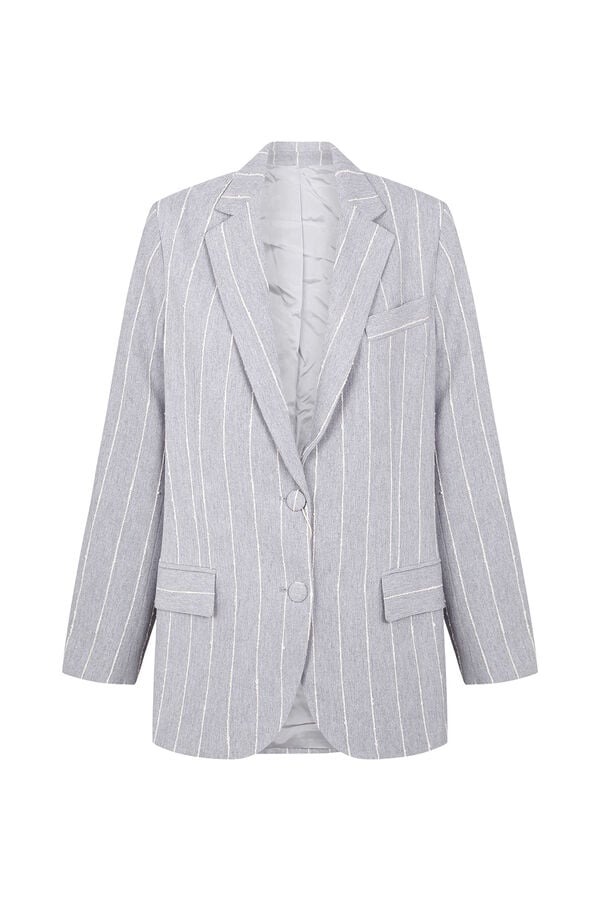 Hoss Intropia Elia. Blazer a rayas Gris
