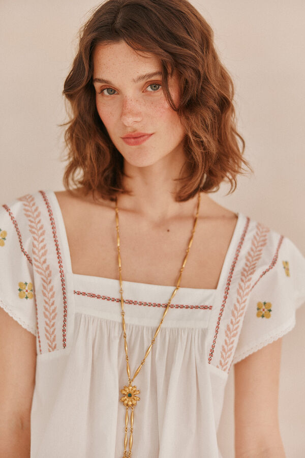 Hoss Intropia Cosima. Blusa bordada Ecru