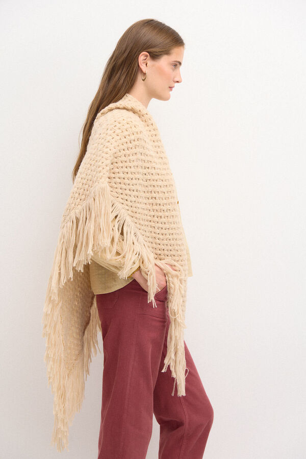 Hoss Intropia Nieves. Chal calado de flecos Beige