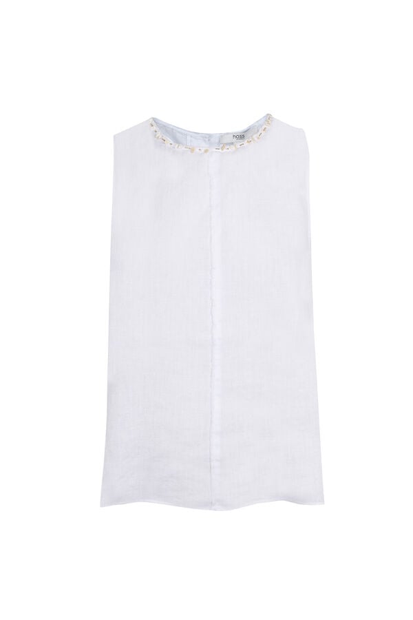 Hoss Intropia Celene. Top abalorios Blanco