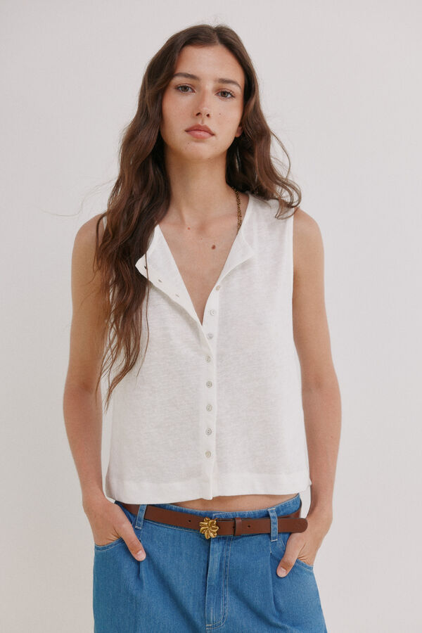 Hoss Intropia Mireia. Camiseta sin mangas tapeta Beige