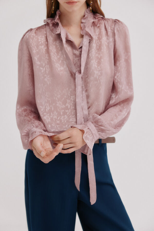 Hoss Intropia Circe. Blusa com folho Ecru