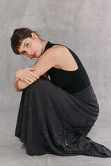 Hoss Intropia Oliviana. saia bordada  Preto