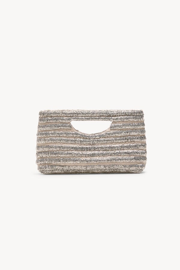 Hoss Intropia Nina. Mala de m&atilde;o com missangas Cinzento