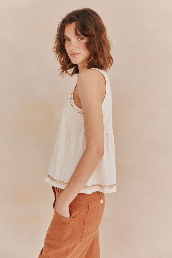 Hoss Intropia Magda. T-shirt bordada Branco