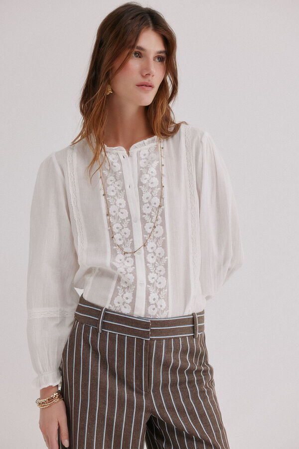 Hoss Intropia Caridad. Blusa rom&aacute;ntica Marfil