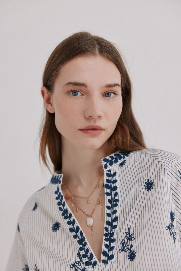 Hoss Intropia Casey. Blusa &agrave;s riscas Azul