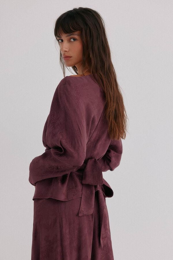 Hoss Intropia Gloria. Blusa estampado jacquard Granate