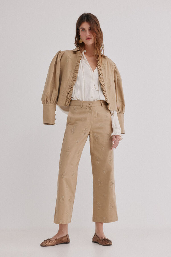 Hoss Intropia Paz. Pantalones corte wide leg Beige