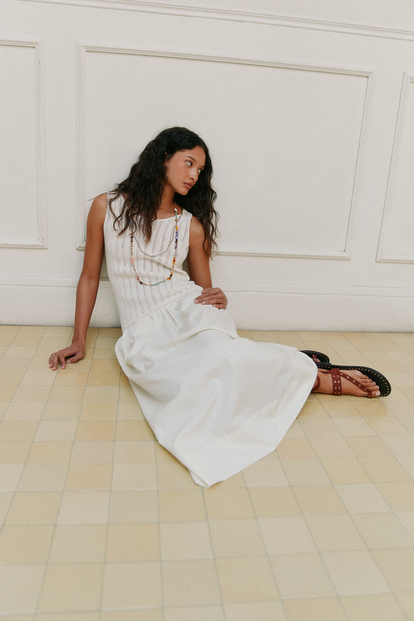 Hoss Intropia Alba. Vestido de malha combinado 