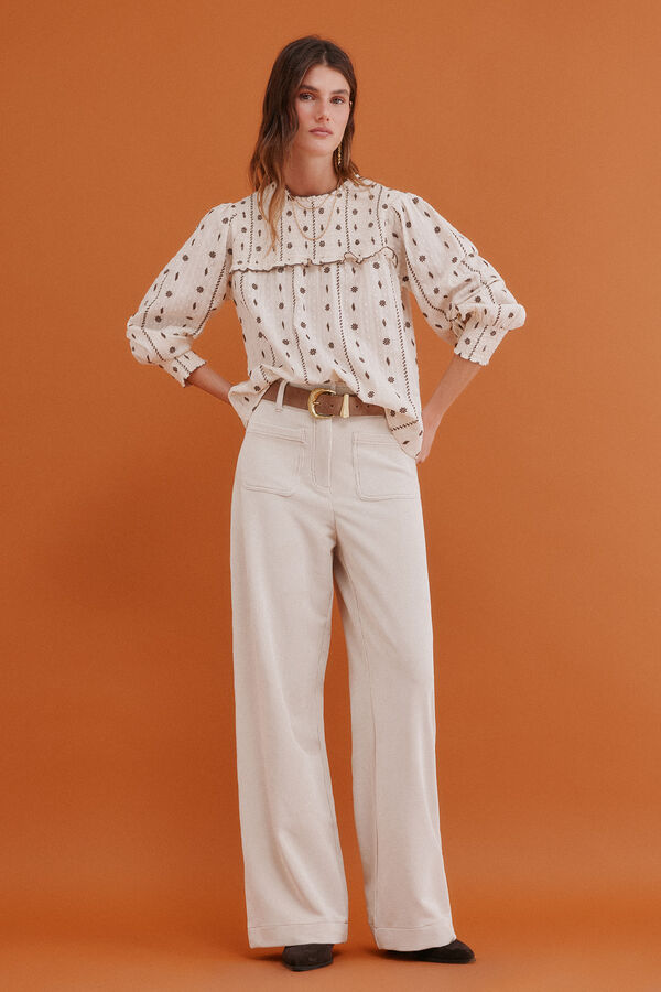 Hoss Intropia Catalina. Blusa con canesú Blanco
