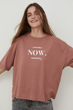 Hoss Intropia Munia. Camiseta algodón orgánico mensaje Rosa