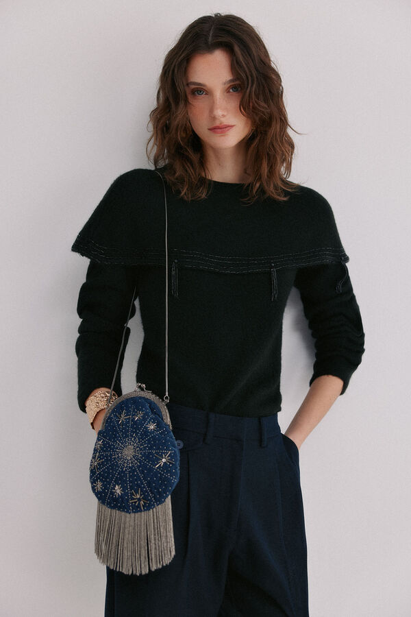 Hoss Intropia Norma. Bolsa de veludo com veludo Azul