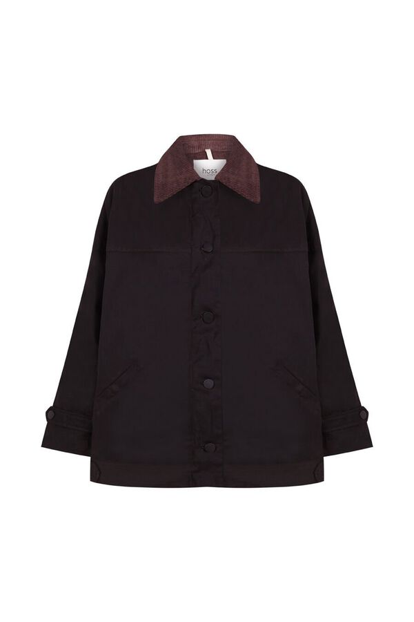 Hoss Intropia Dalila. Parka corta encerada Marron oscuro