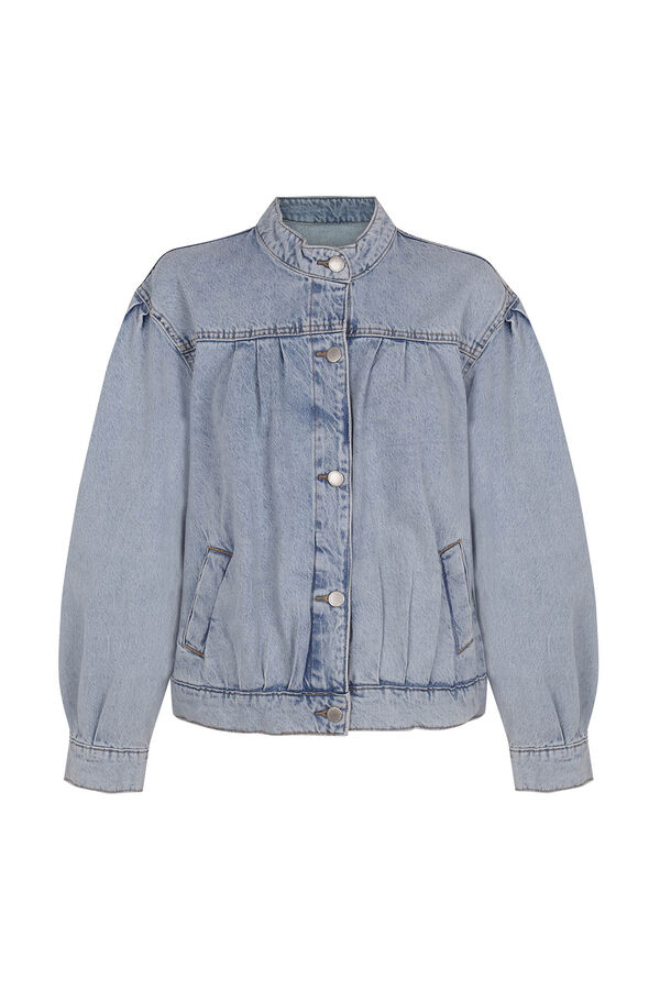 Hoss Intropia Blanca. Chaqueta bomber denim Azul