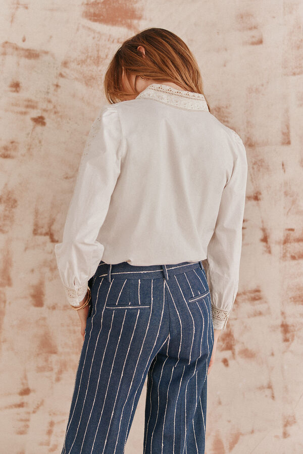 Hoss Intropia Candelaria. Camisa bordada. Beige