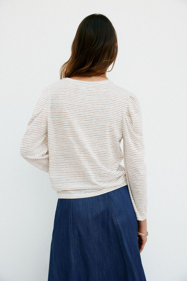 Hoss Intropia Milena. Camiseta riscas Beige