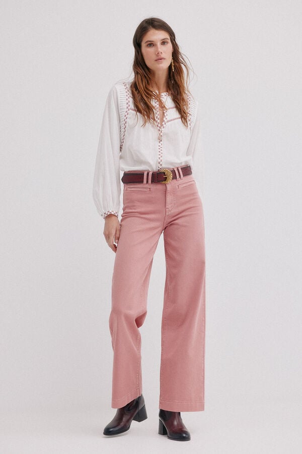 Hoss Intropia Clara. Blusa bordada Blanco