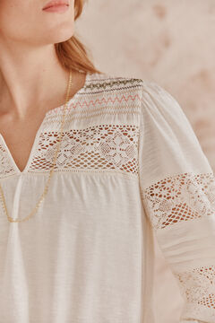 Hoss Intropia Francisca. Camiseta com bico Ecru