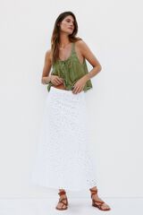 Hoss Intropia Regina. Falda perforada Blanco