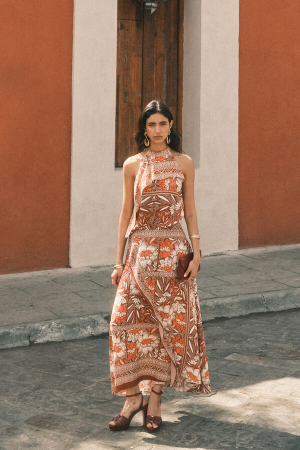 Hoss Intropia Raina. Falda larga Estampado Naranja