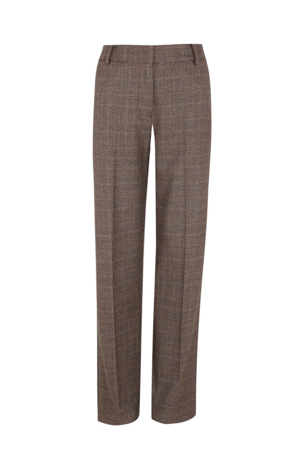 Hoss Intropia Pruna.Pantal&oacute;n cuadros Verde oscuro