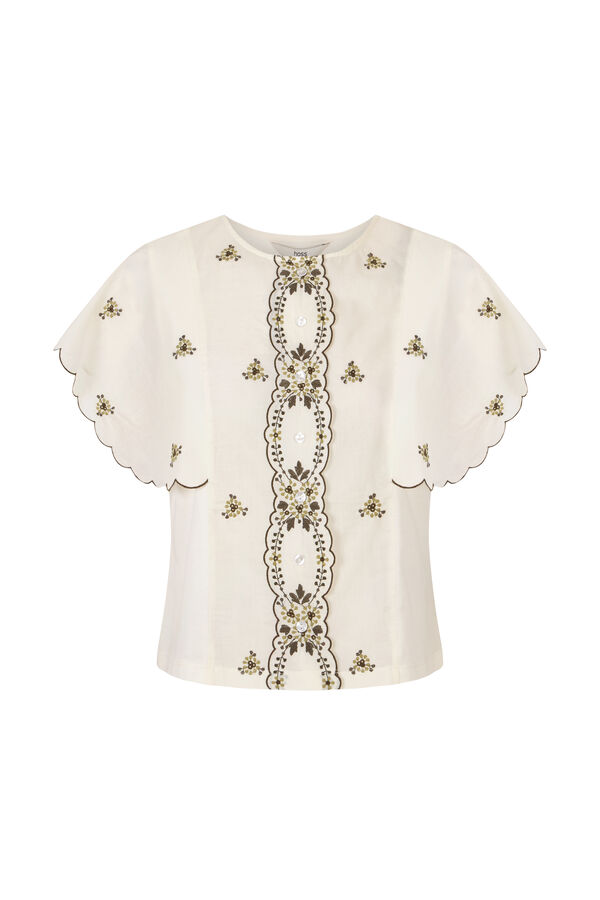 Hoss Intropia Malena. T-shirt gola redonda Beige