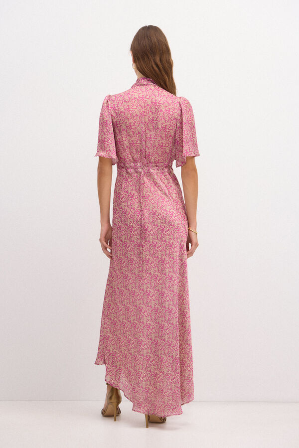 Hoss Intropia Casiopea. Vestido estampado botones. Rosa