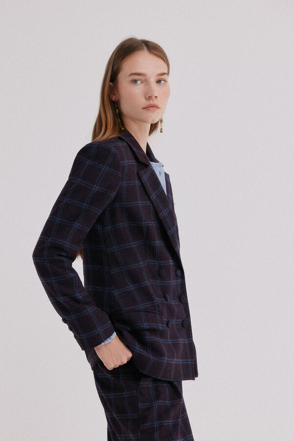 Hoss Intropia Emerald. Blazer cuadros Azul marino