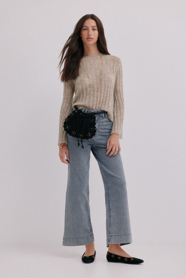 Hoss Intropia Berta. Vaqueros wide leg Gris
