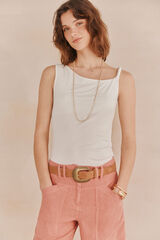 Hoss Intropia Milia. Camiseta drapeada Blanco
