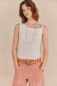 Hoss Intropia Milia. Camiseta drapeada Blanco