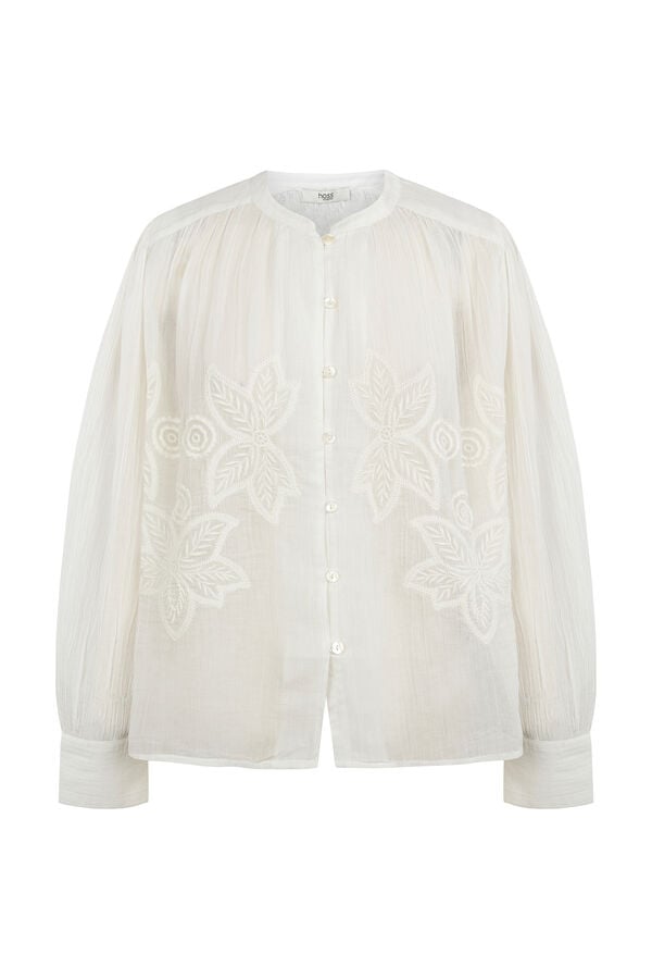 Hoss Intropia Cósima. Blusa bordados florales Marfil
