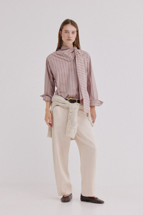 Hoss Intropia Praisa. Pantal&oacute;n de rayas Marfil