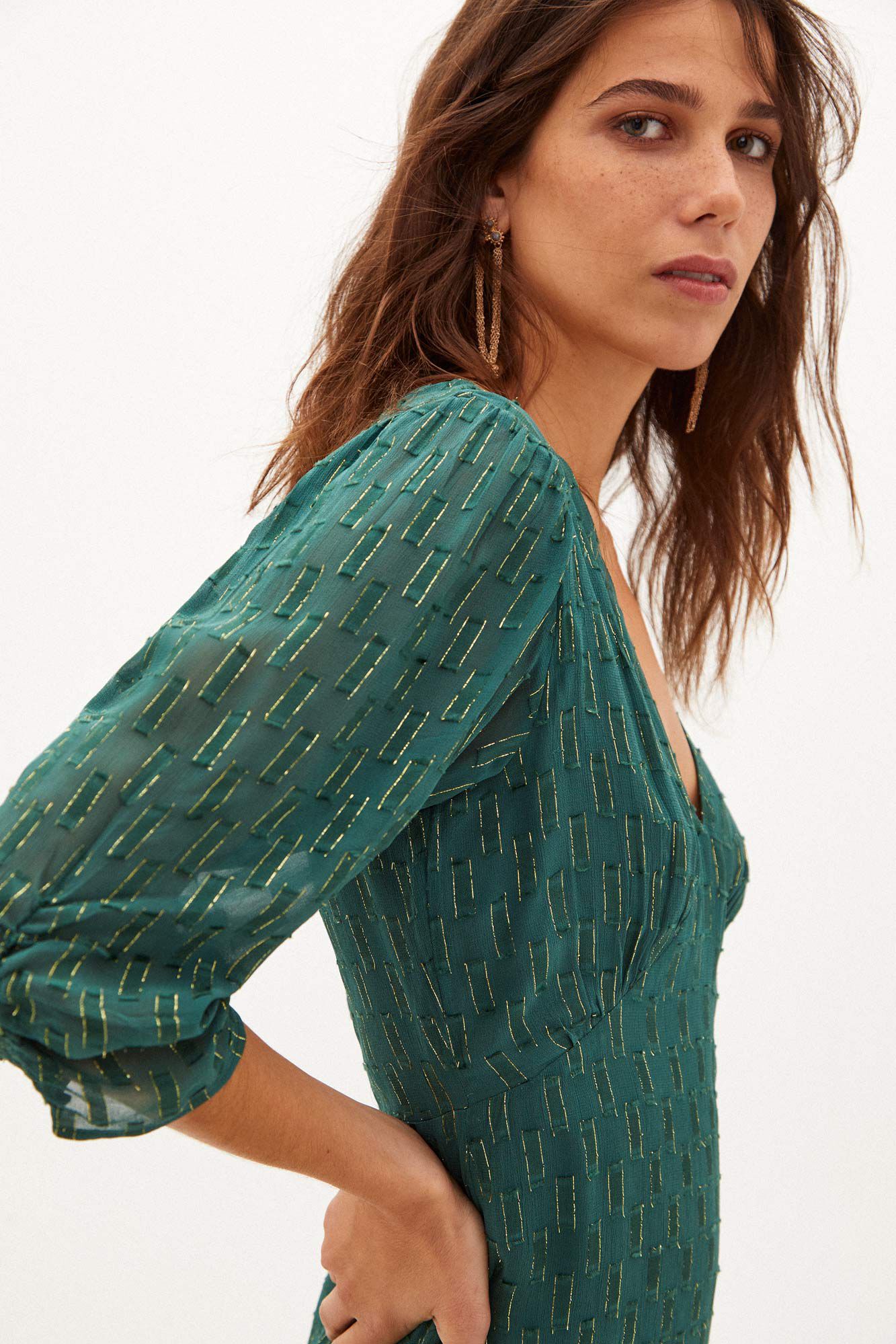 Nonna. Vestido midi con hilo metalizado Vestidos y Monos de