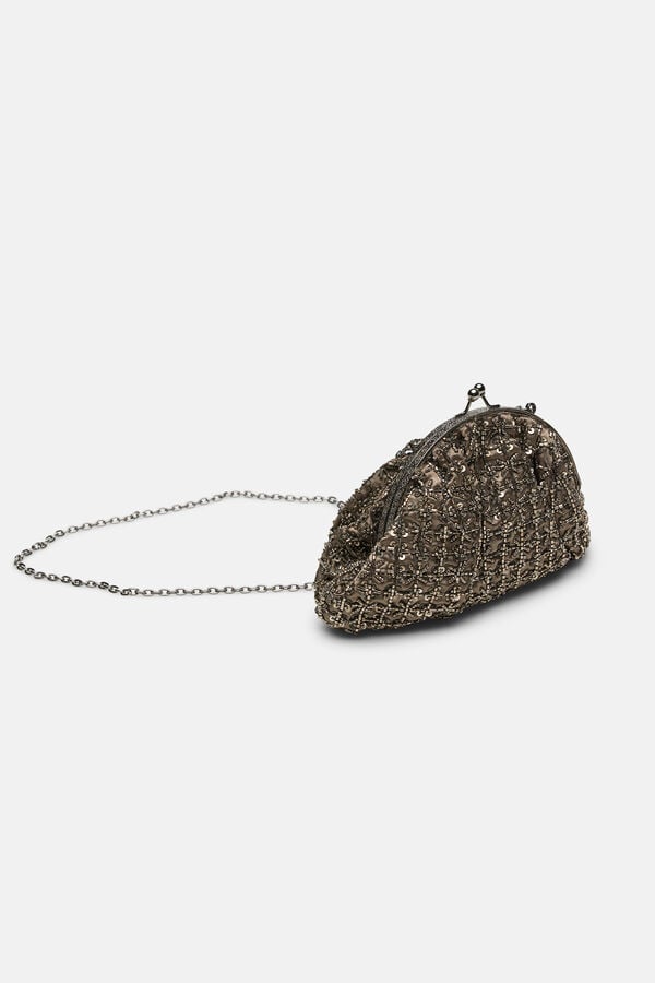 Hoss Intropia Nuria. Clutch bordado Gris