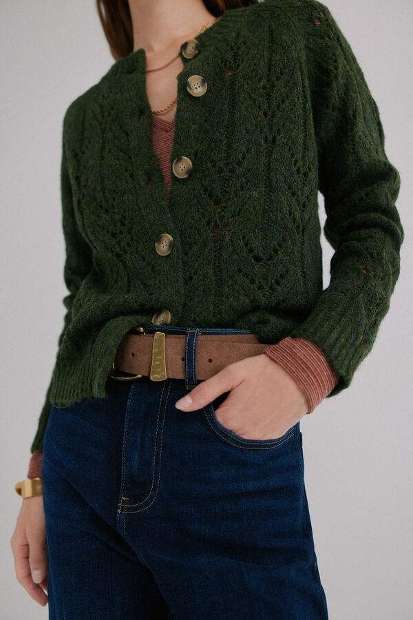 Hoss Intropia Ivette. Cárdigan calado Verde