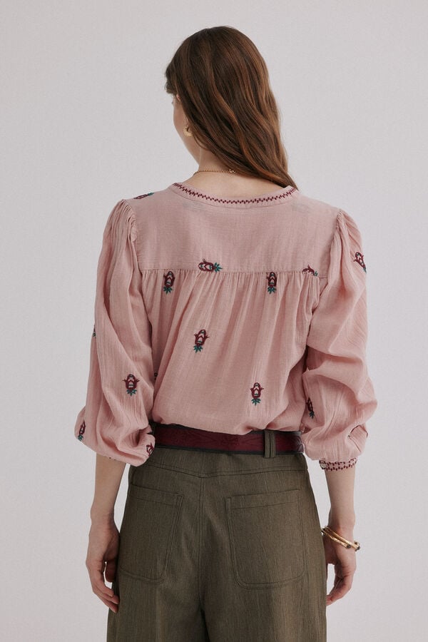 Hoss Intropia Carina. Blusa bordada Verde
