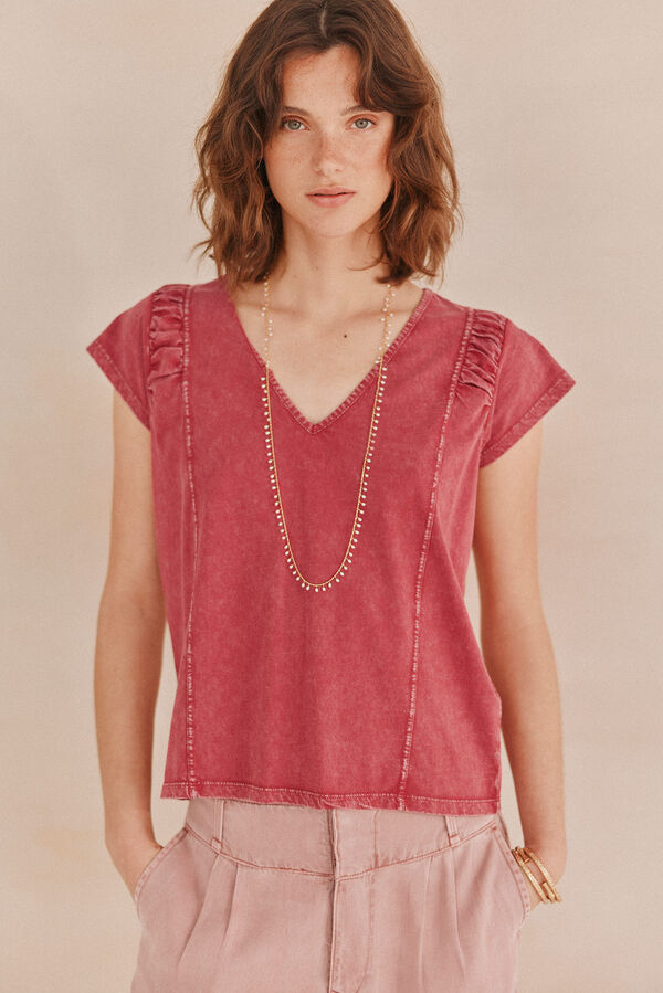 Hoss Intropia Marie. Camiseta lavada Rosa