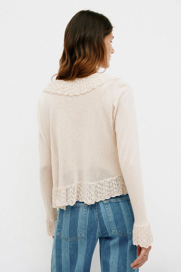 Hoss Intropia Nina. Chaqueta de tricot romántica Marfil