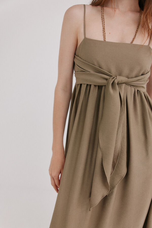 Hoss Intropia Asunci&oacute;n. Vestido lazada Kaki