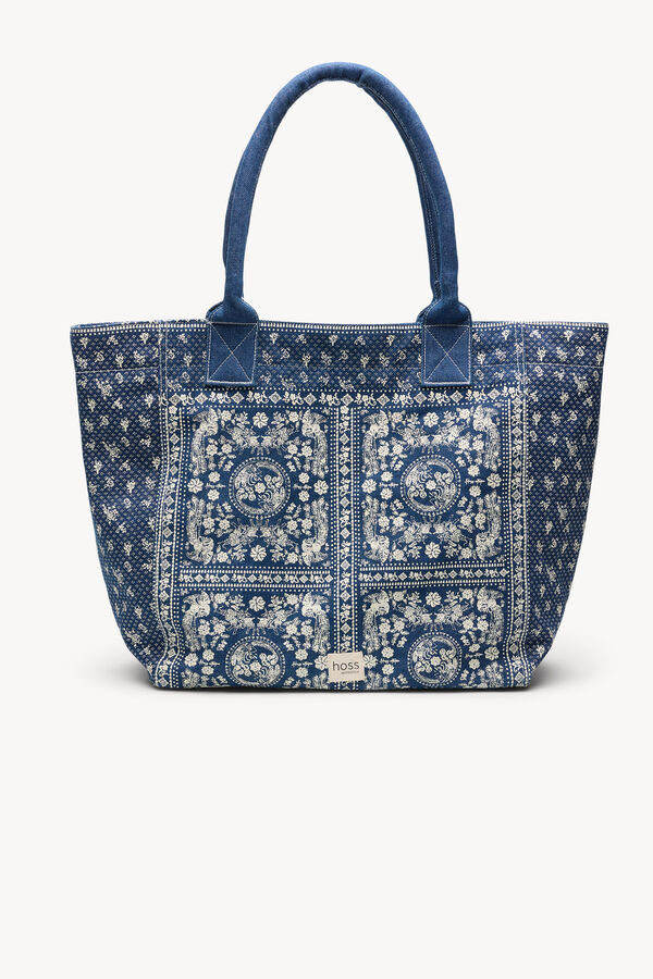 Hoss Intropia Neila. Bolso estampado bandana Azul marino