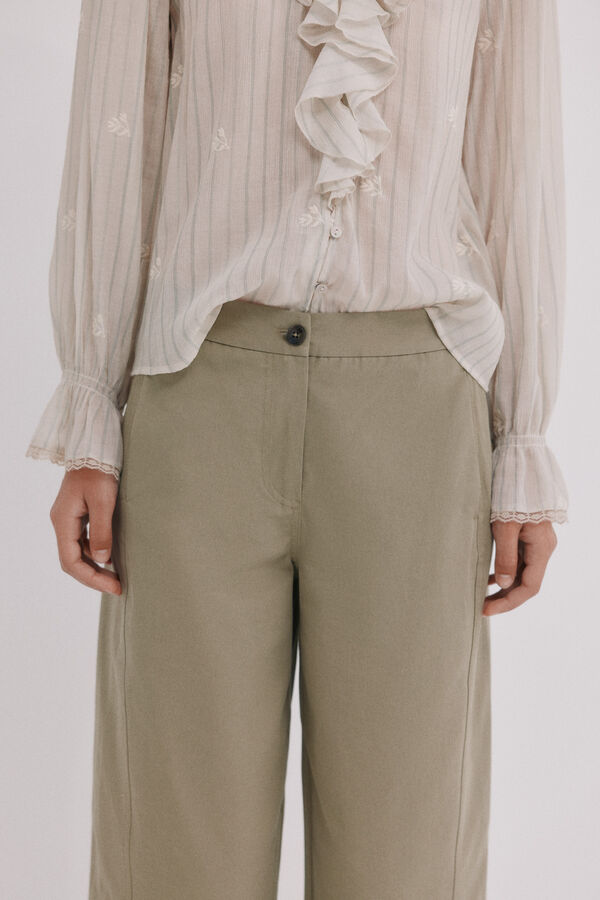 Hoss Intropia Clarisse. Blusa com folhos Azul