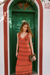 Hoss Intropia Abbie. Vestido midi em coral Azul