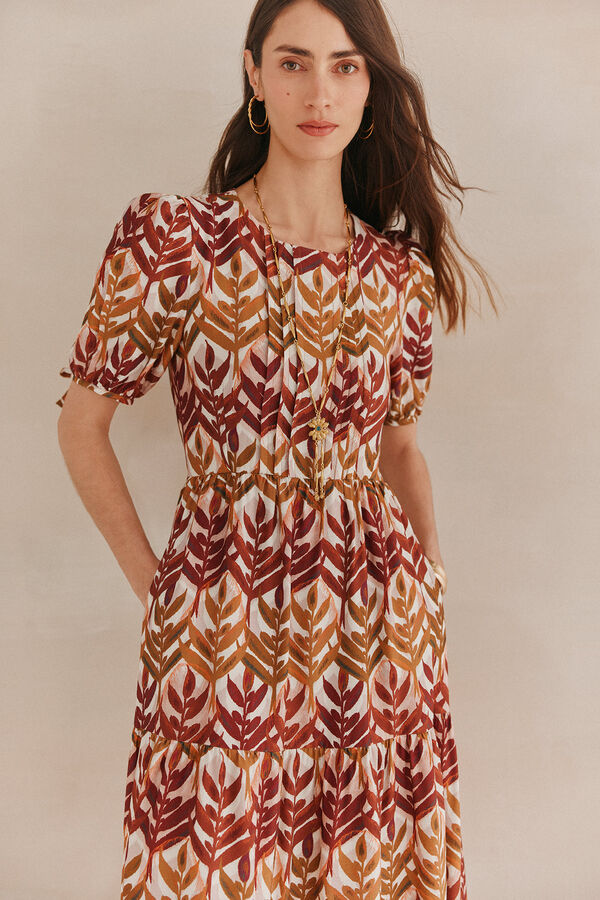 Hoss Intropia Artemisa. Vestido étnico Estampado Marron