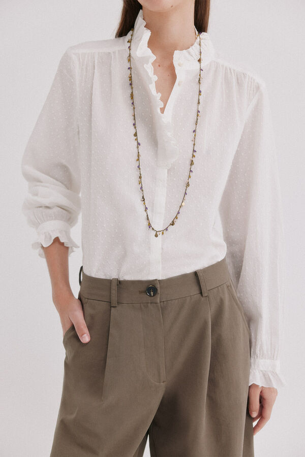 Hoss Intropia Claudette. Camisa plumeti Branco