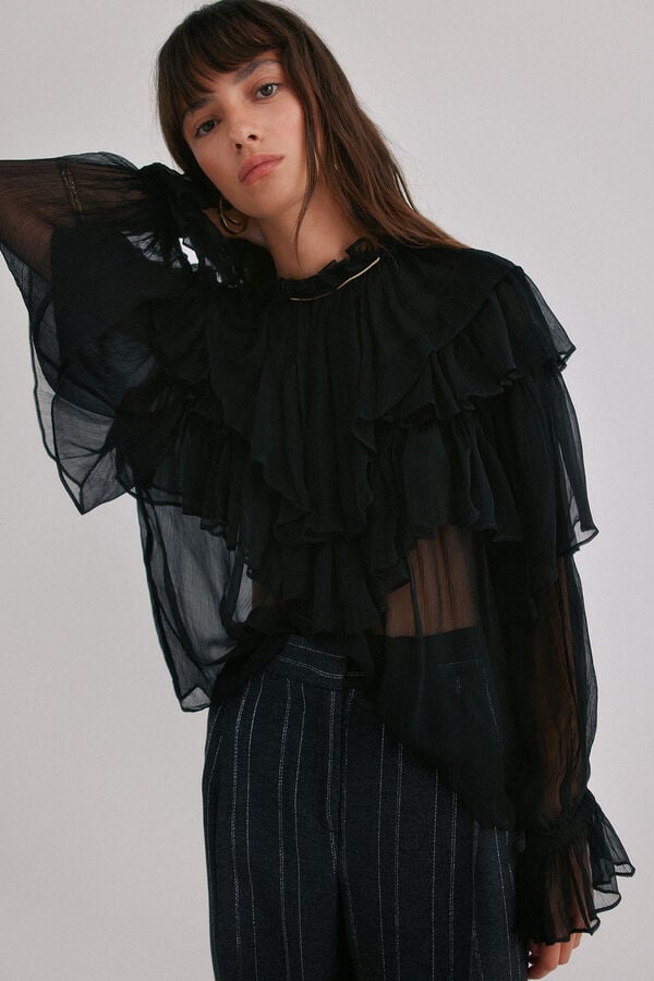 Hoss Intropia Giulia. Blusa romántica Negro